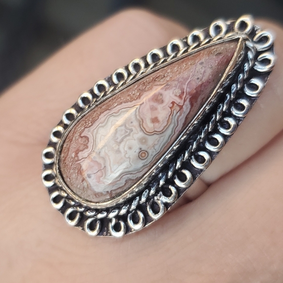 New Crazy Lace Agate 925 Silver Ring. - Picture 6 of 12